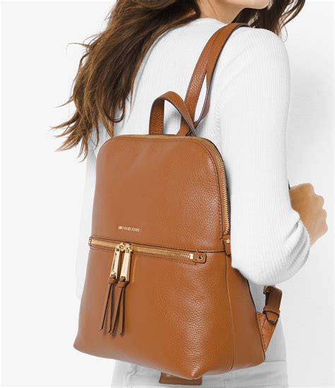 michael michael kors rhea zip leather backpack|Michael Kors rhea zip bag.